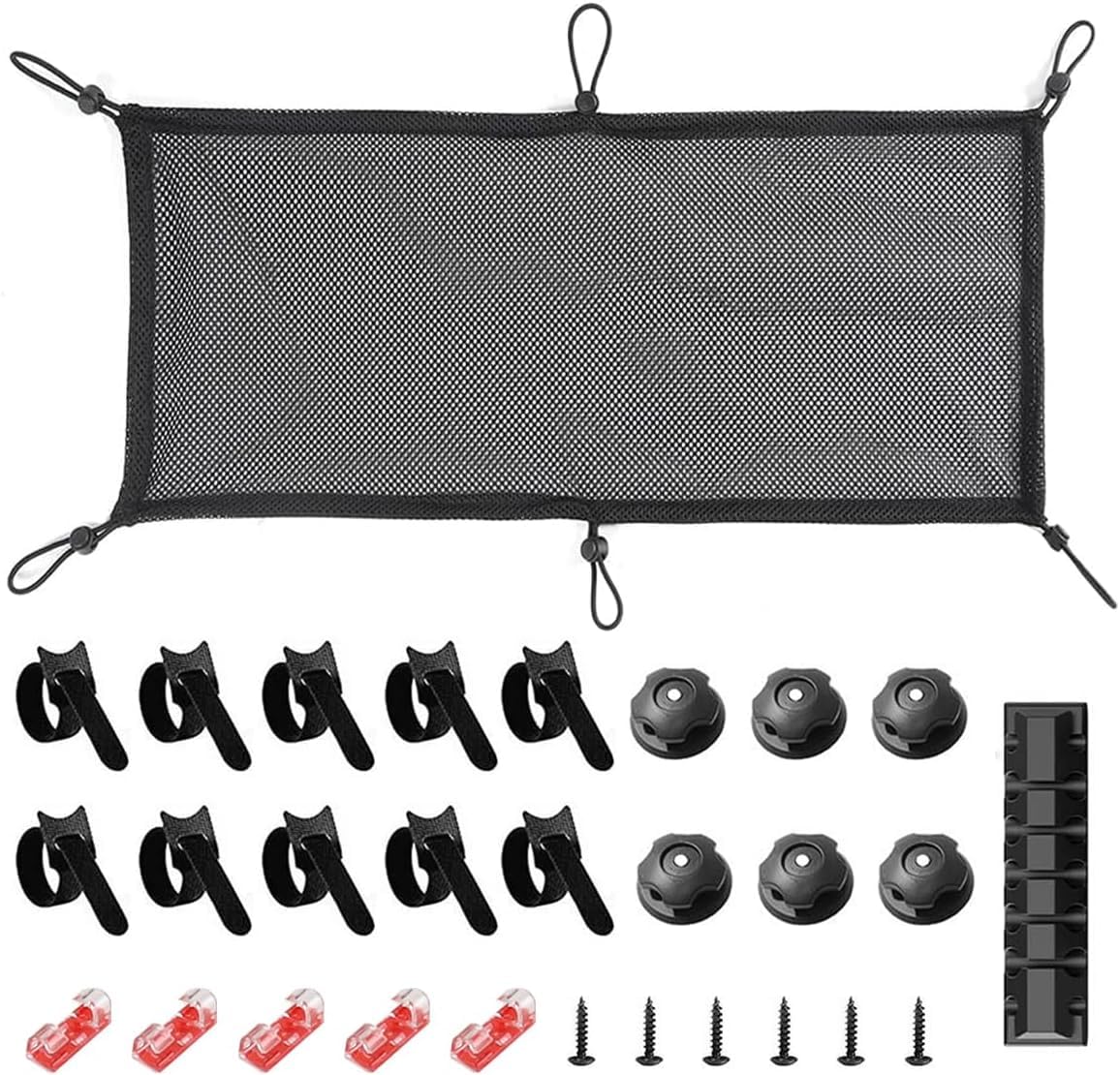 Zodazoqa Under Desk Cable Management Net,Under Table Cord Management Mesh Organizer Flexible Desk Wire Mesh Tray Flexible Wire Hiders for Most Table Hiding Cables Office