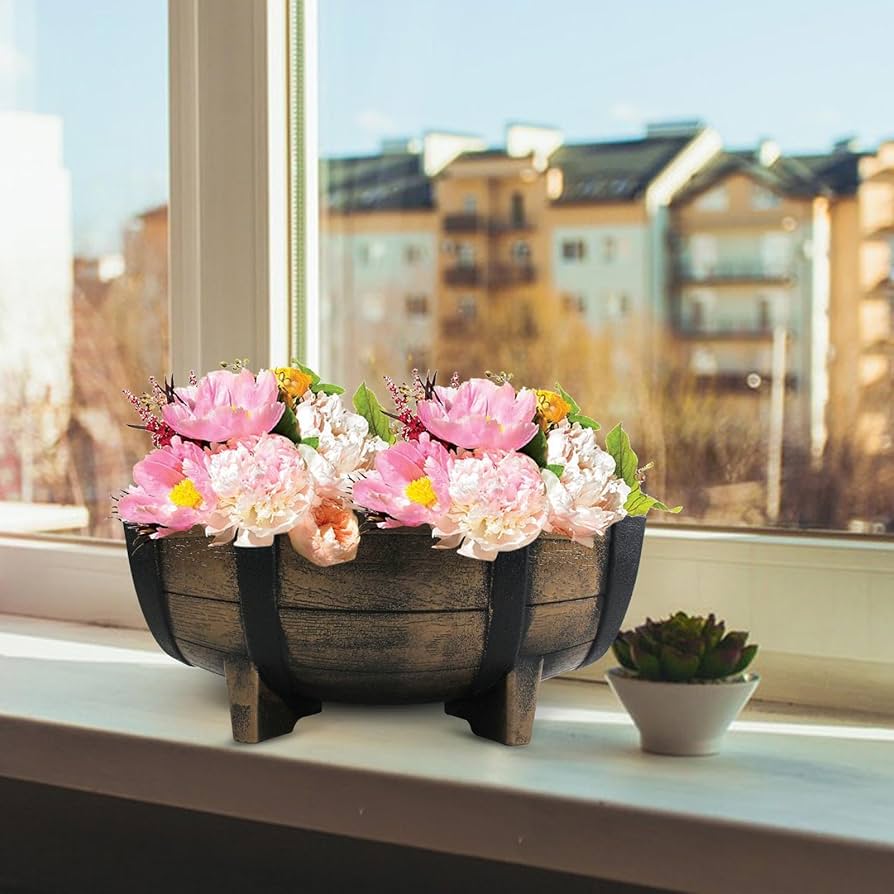 Amazon.co.jp: 屋外用樽型プランター - 耐候性プランター、屋外