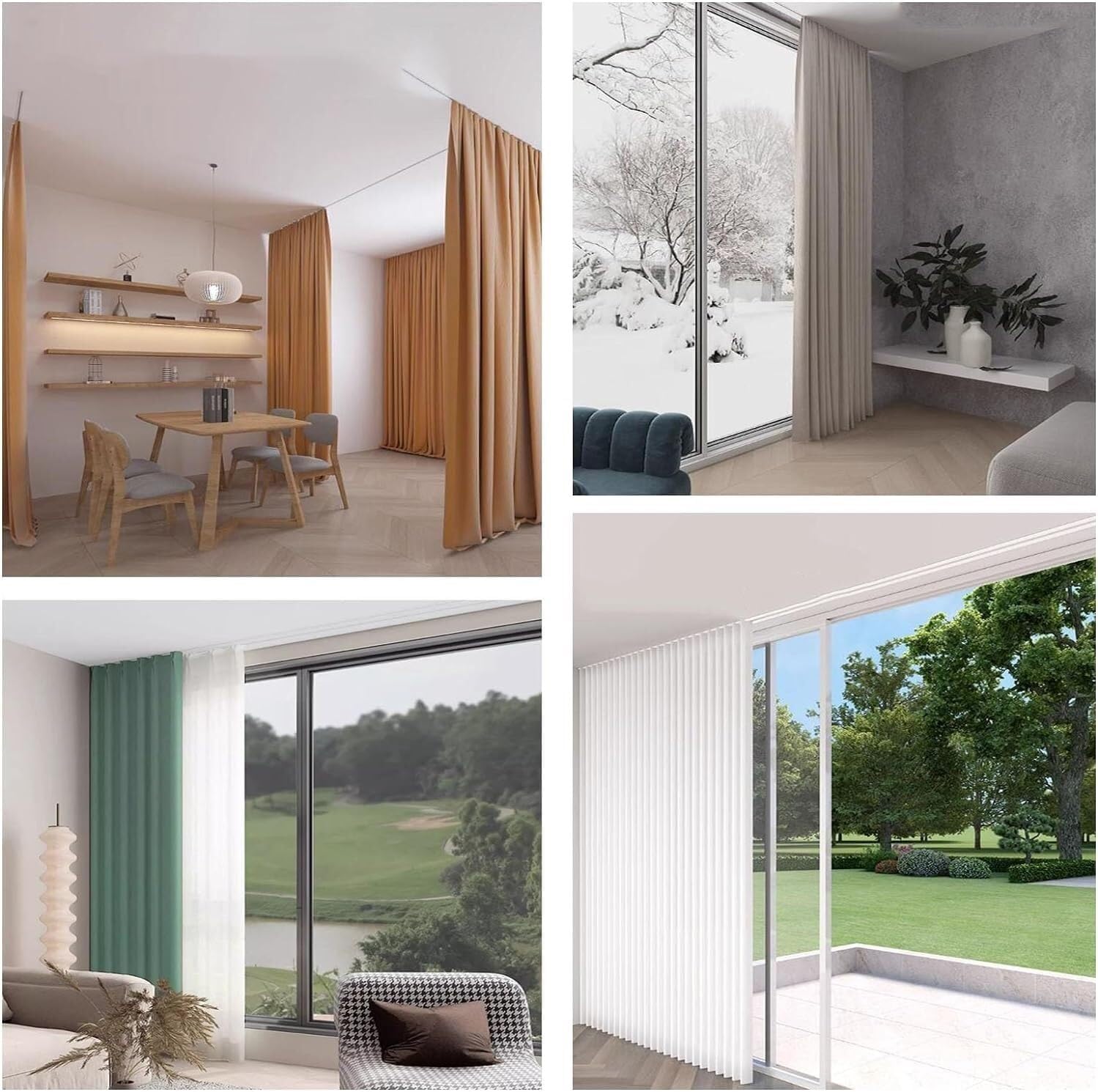 LNNW Curtain Track Hidden Single Room Divider Curtains Rail, Aluminum Recessed Ceiling Curtain Track for Curtains, Room Divider (Color : White, Size : 2.5m/8.2ft)