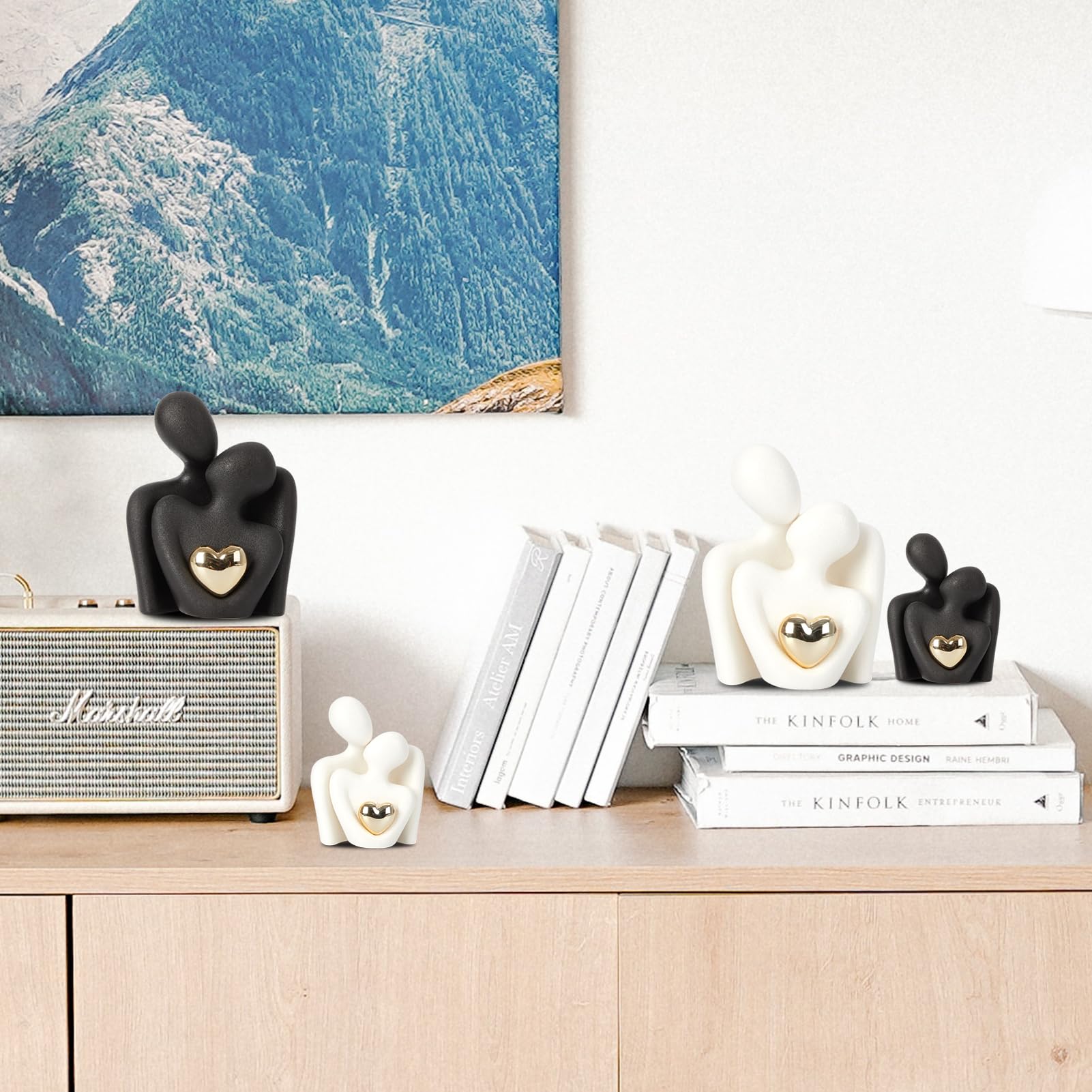 Amazon.co.jp: maozyiltle カップル ハグ セラミック 像 愛の