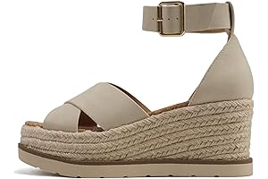 Fabian Women's Square Toe Crisscross Espadrille Wedge Sandals
