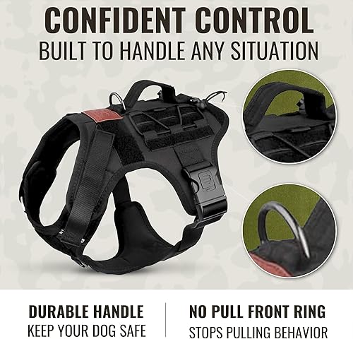 Miniatura 3 de Arnés táctico Albcorp, chaleco militar K9 para entrenamiento de perros, de trabajo, para tamaño mediano, grande y XL