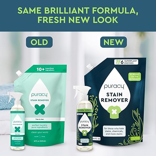 Miniatura 10 de Puracy Spray removedor de manchas, limpiador natural de manchas de viaje y lavandería para ropa, manchas de bebés y niños, limpiador de manchas de