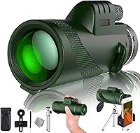 Vista 1 de Telescopio monocular monocular HD de 12 × 50, con adaptador para teléfono inteligente y trípode de metal, monocular compacto impermeable de alta