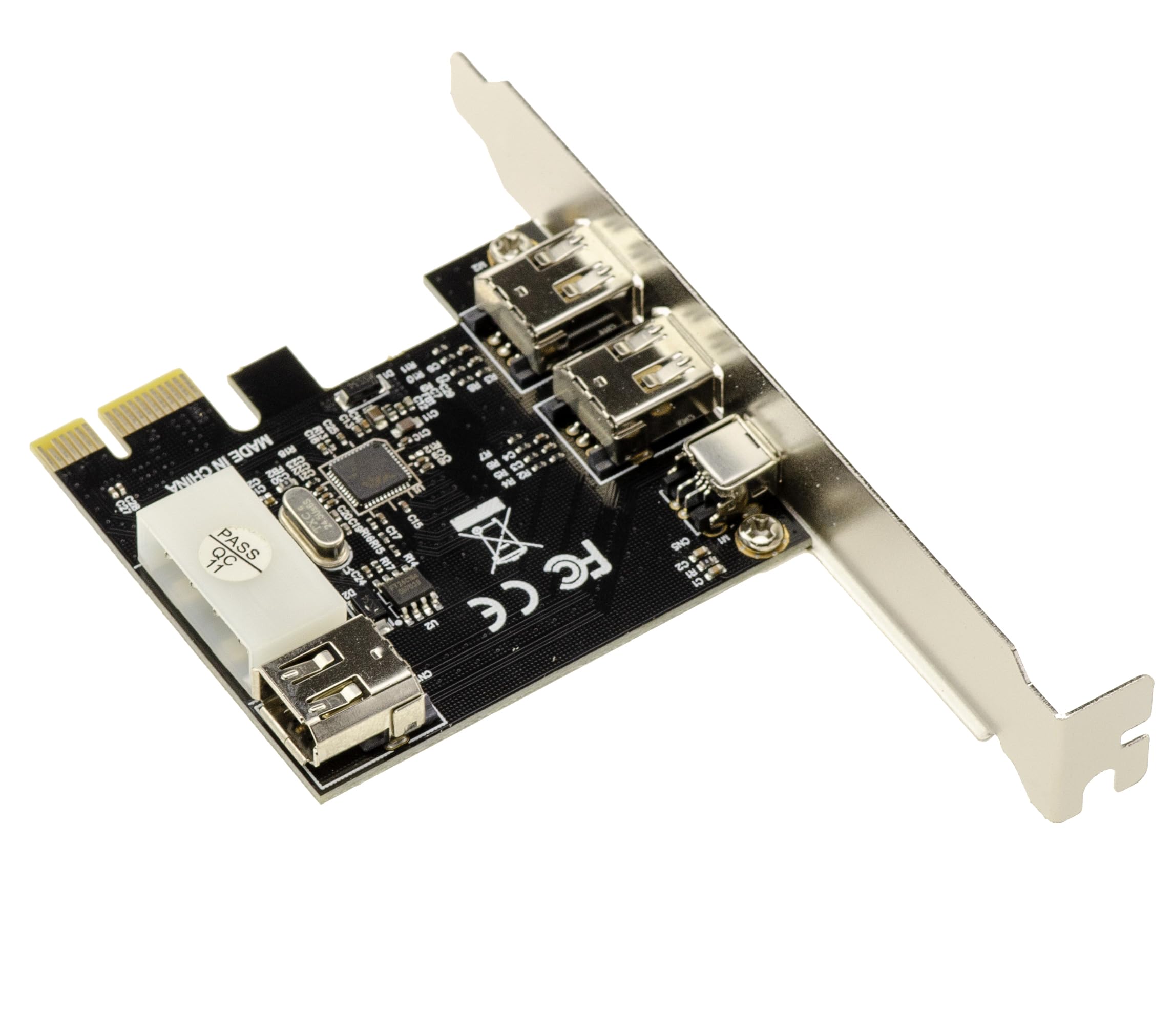 KALEA-INFORMATIQUE Karta kontrolera PCI Express PCIe do FireWire 400 IEEE1394a 2+1 porty 6 punktów i 4 punkty z chipsetem Via VT6315. z kablem Ilink i uchwytami o niskim i wysokim profilu