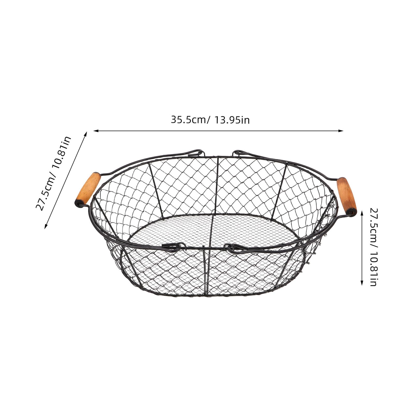 Hemobllo Panier Charbon avec Poignées Bac pour Cheminée Intérieur Conteneur Métal pour Charbon de Bois Organisateur de Fruits et Légumes pour Plan de Travail