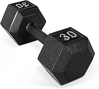 Vista 3 de CAP Barbell Mancuerna hexagonal de hierro fundido negro 5-120 libras Individual o par