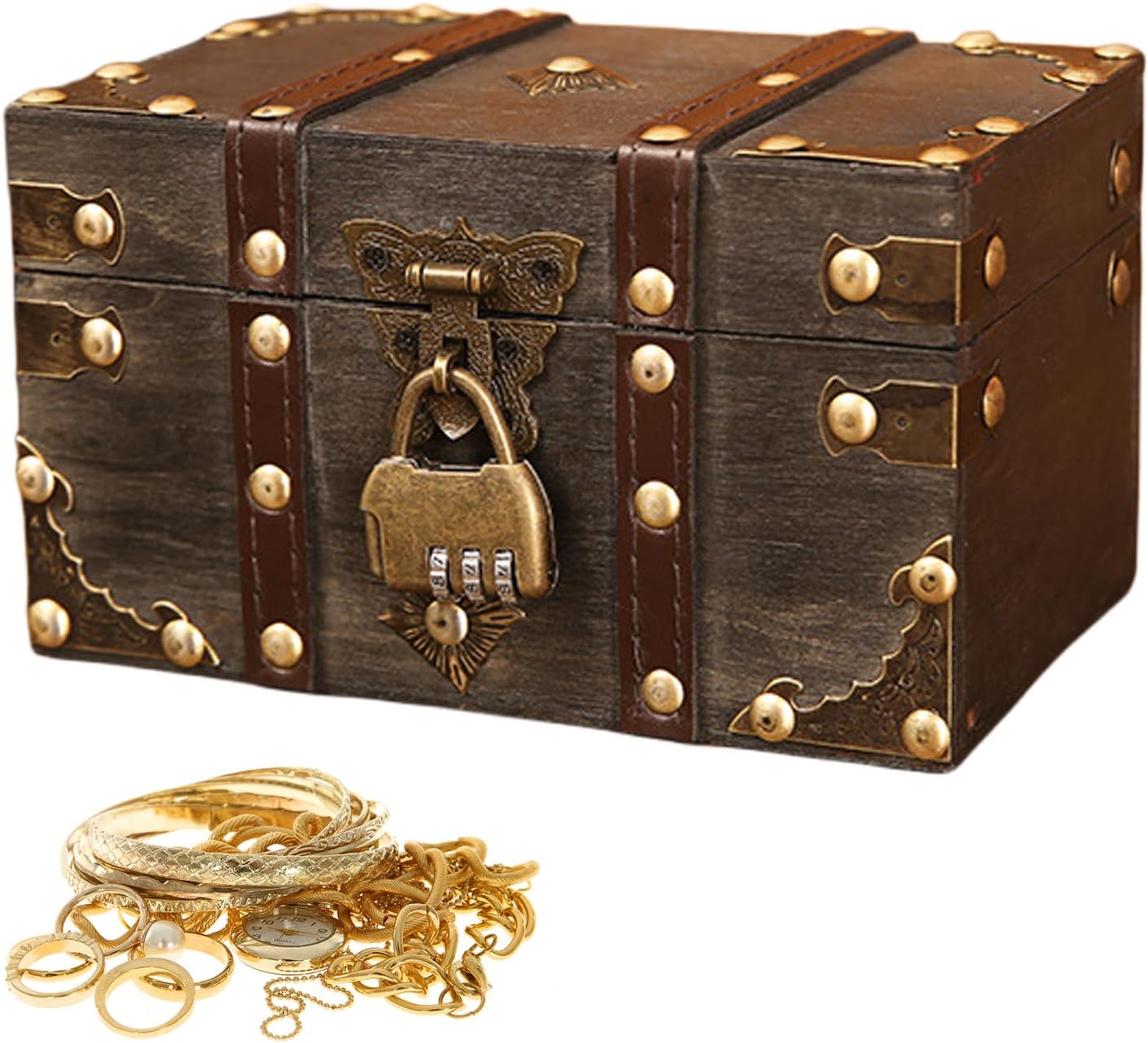 Vintage Koffer Aufbewahrungsbox - Handgefertigte Truhe Mit Schloss