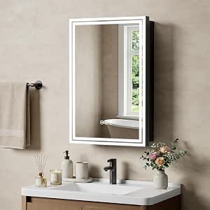 16x24 LED Bathroom Medicine Cabinet with Lighted Mirror