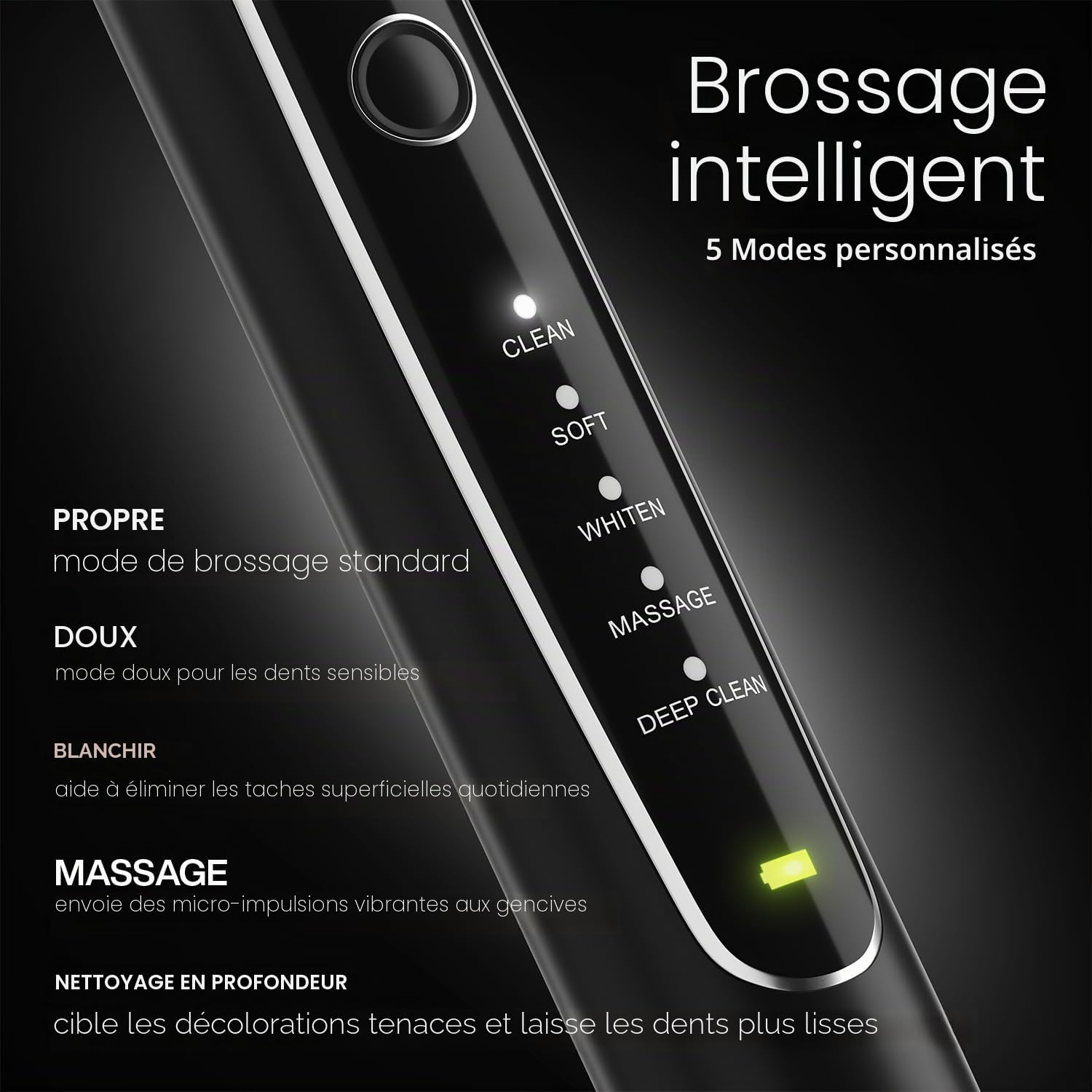 Aquasonic Black Series PRO – Brosse à dents électrique ultra-blanchissante – 5 modes et minuteurs intelligents – Étui de voyage premium et 6 têtes de brosse Proflex – Brosse à dents acceptée par ADA