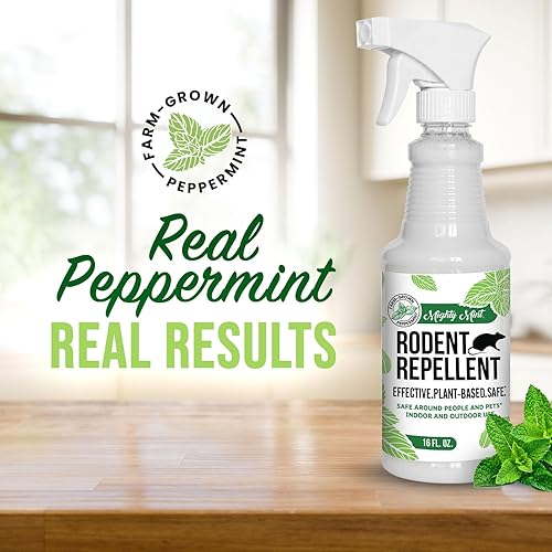 Miniatura 2 de Repelente de roedores con aceite de menta de Mighty Mint – Spray repelente natural para interiores y exteriores contra ratones y ratas – Fórmula