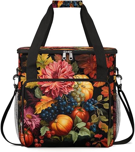 Bolsa de café de flores de otoño, bolsa de almacenamiento de viaje de uvas, calabaza, bolsa de almacenamiento compatible con Keurig K-Mini o K-Mini