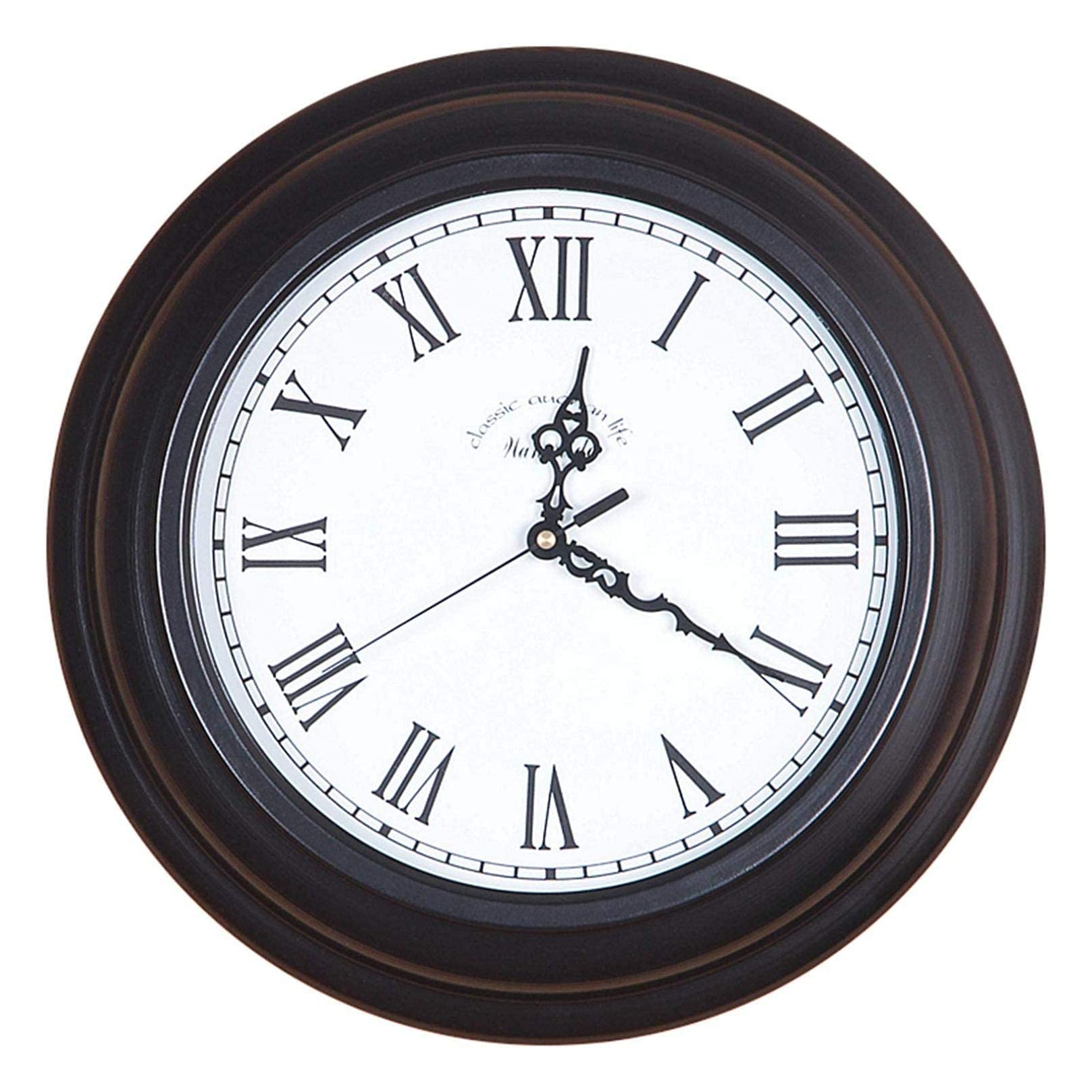 Horloge murale silencieuse à synchronisation précise et style rustique