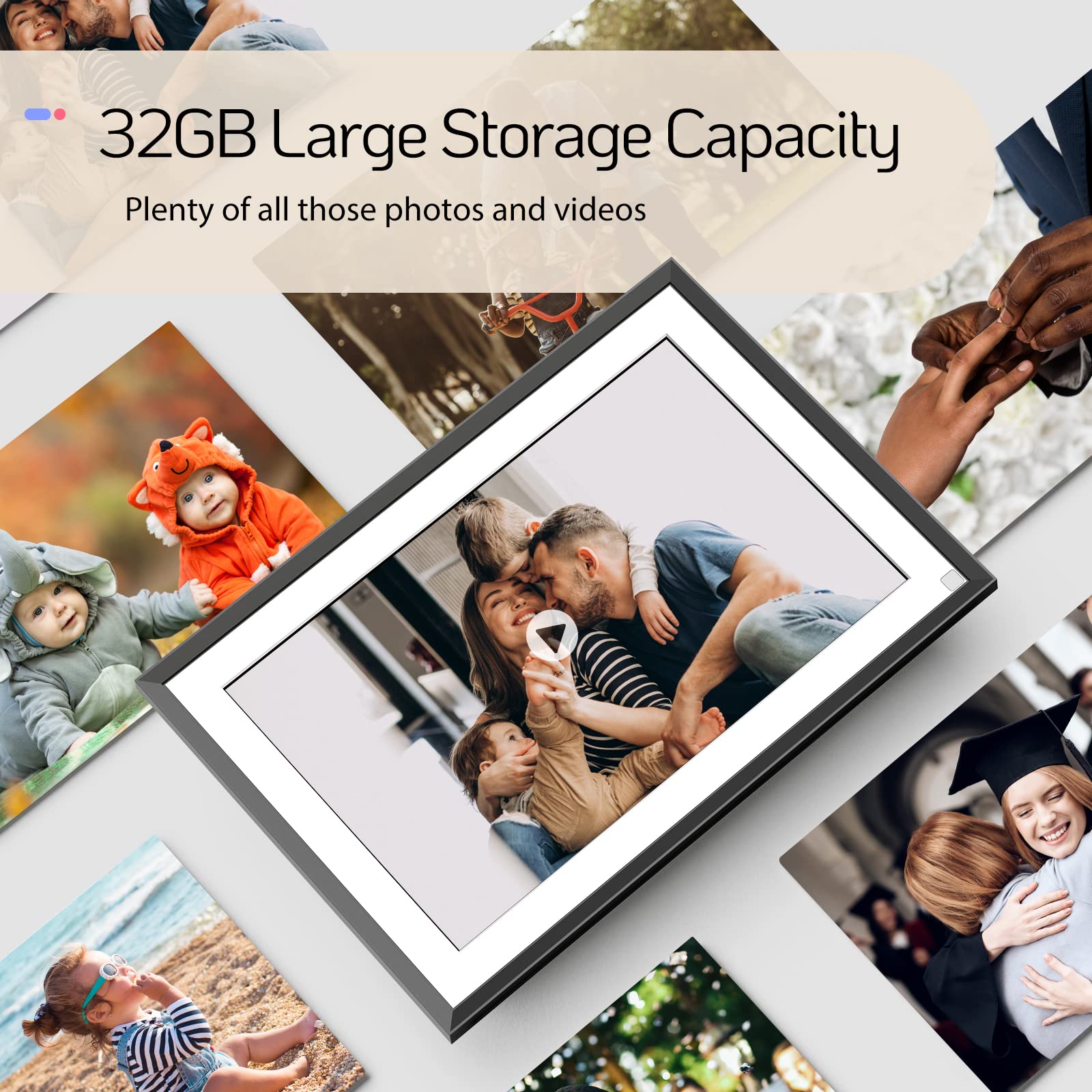 NexFoto 32GB Digital Picture Frame 10.1 Inch, WiFi Digital Photo Frame