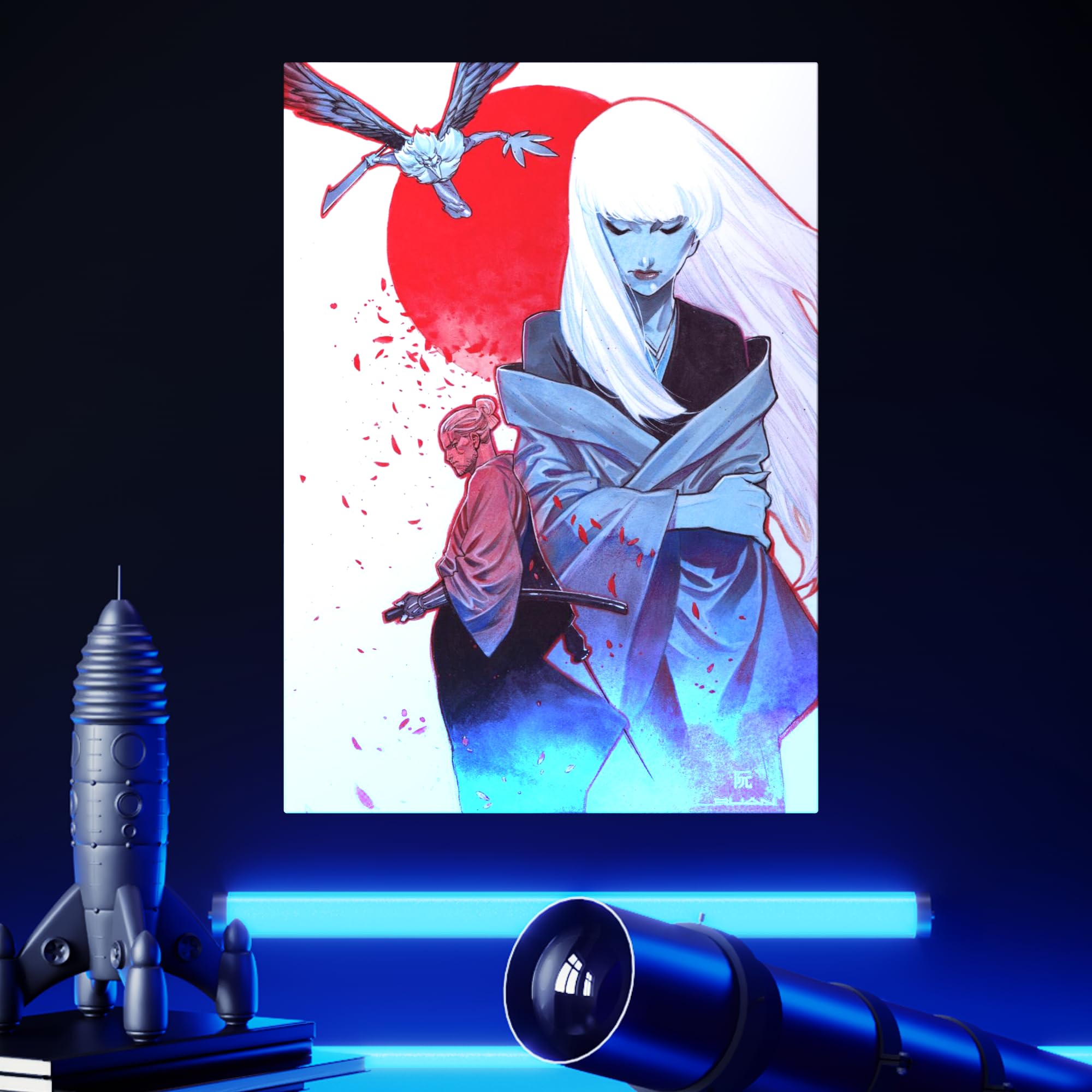 Displate - Poster in metallo - Witcher 3 - The Witcher Ronin - Ronin Alternative Cover - Dimensione L - 67,5 x 48 cm Matt