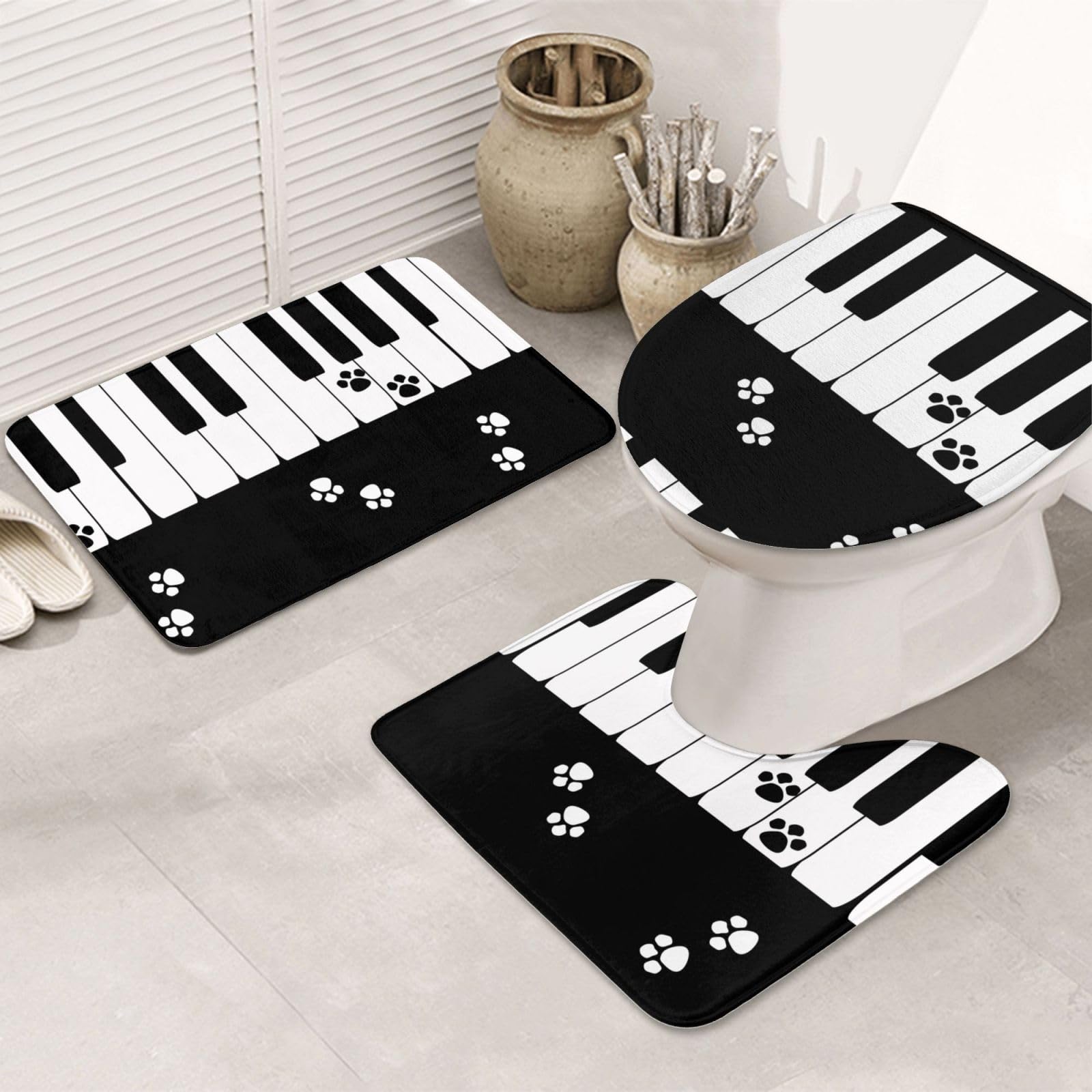 Tapis de bain 3 pièces antidérapants pour une douche sécurisée et douce