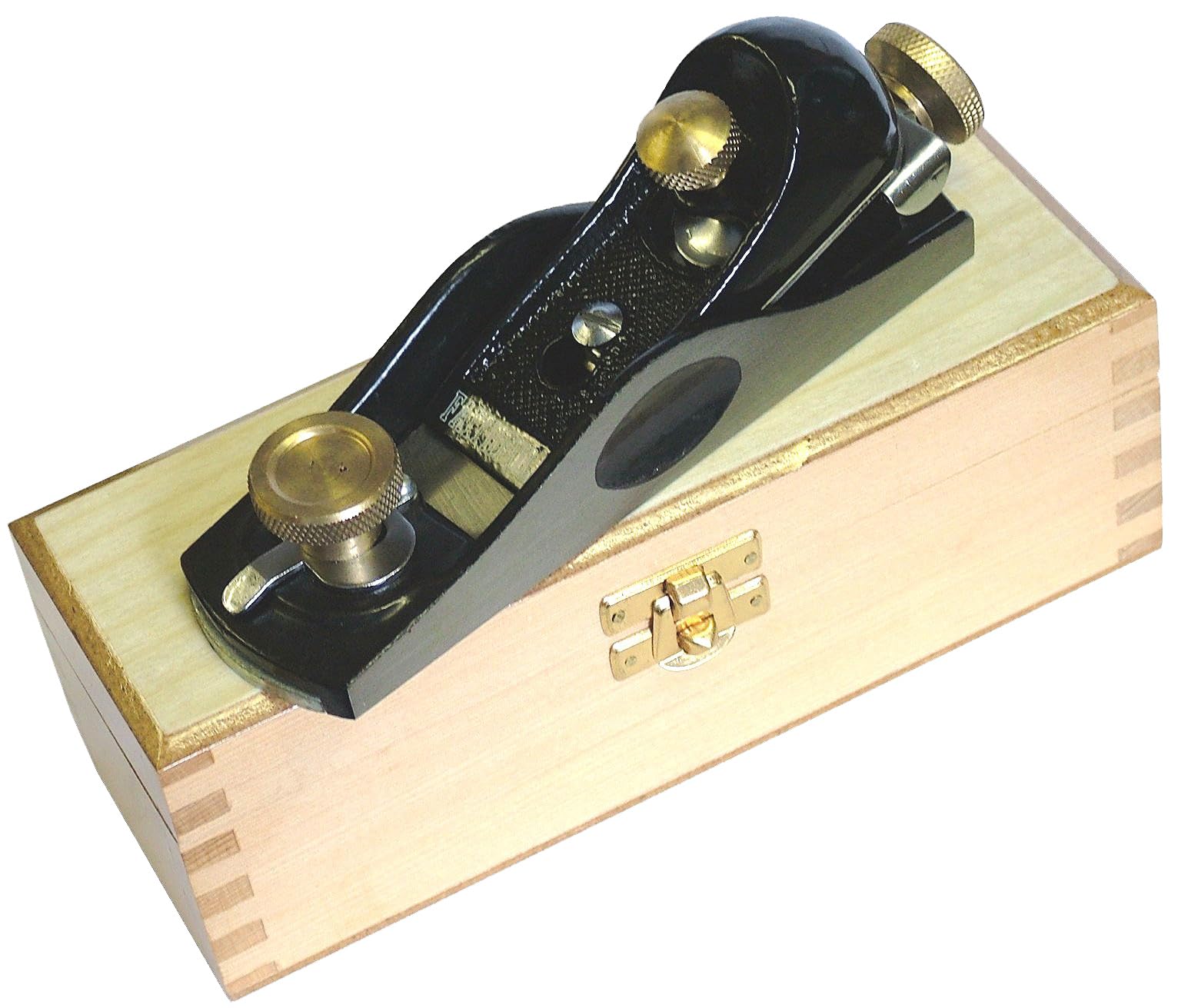 Rabot à main Faithfull 6012 dans un coffret en bois – Rabot à main à angle faible en fonte usinée avec précision pour le travail du bois de bout et l'ébarbage fin sur bois et stratifiés