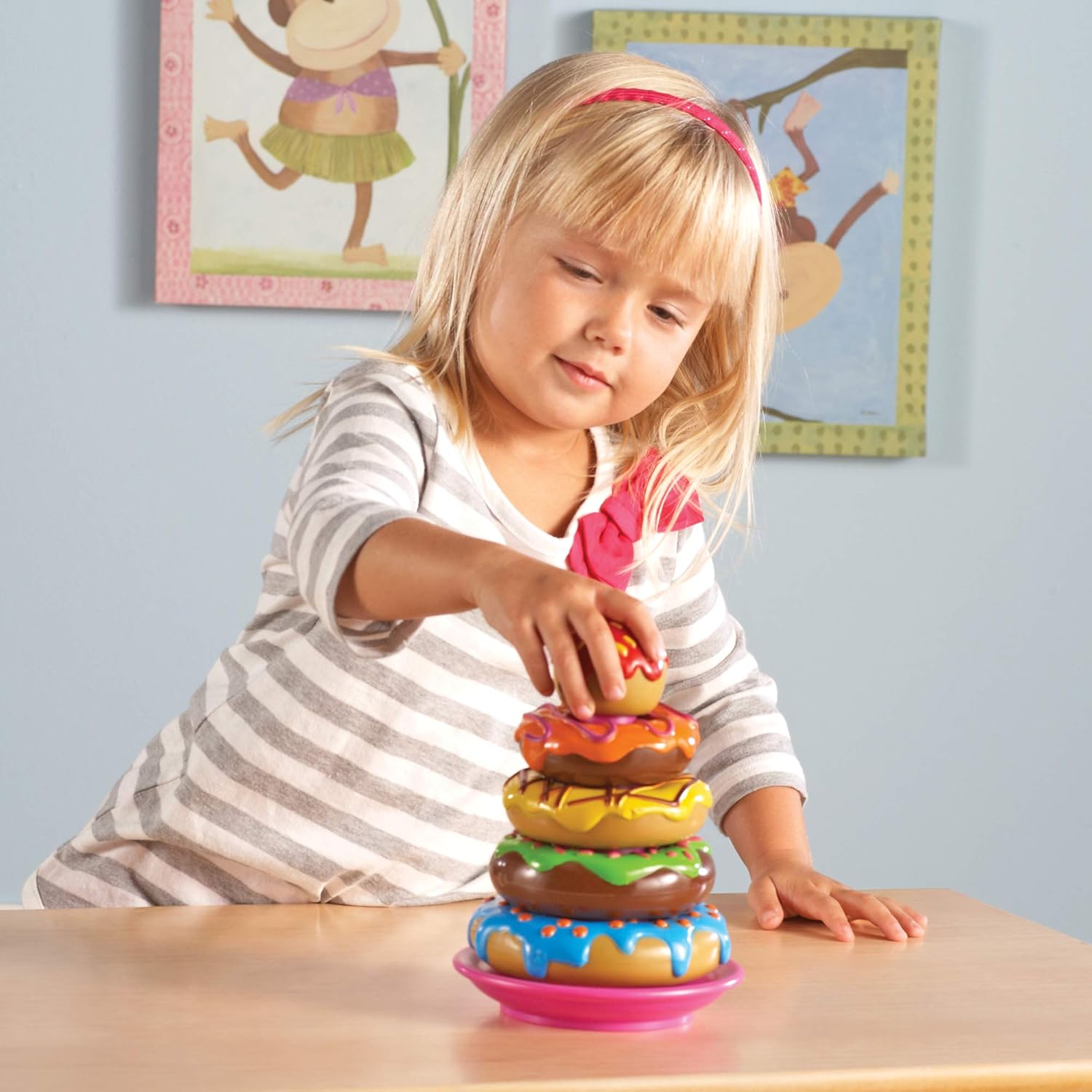 Learning Resources Smart Snacks Stack 'em Up Doughnuts - 7 Pieces, Ages 18+ Months Fine Motor Skills Toys, Toddler Counting Toys, Donut Toys, Educational Toys for Kids