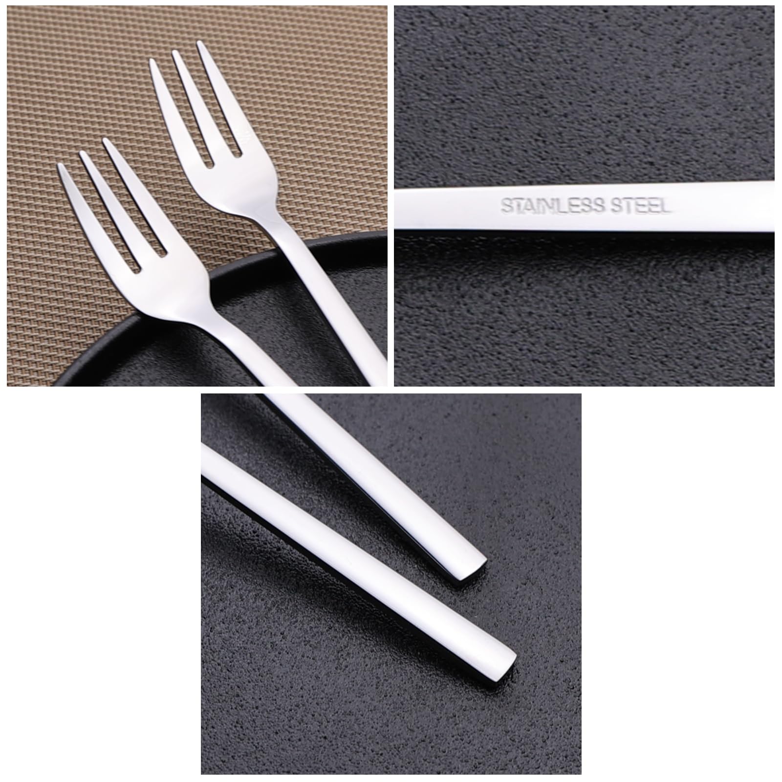 12-Piece Stainless Steel Small Tasting Fork, 3-Tines Fork — Amazon image 3
