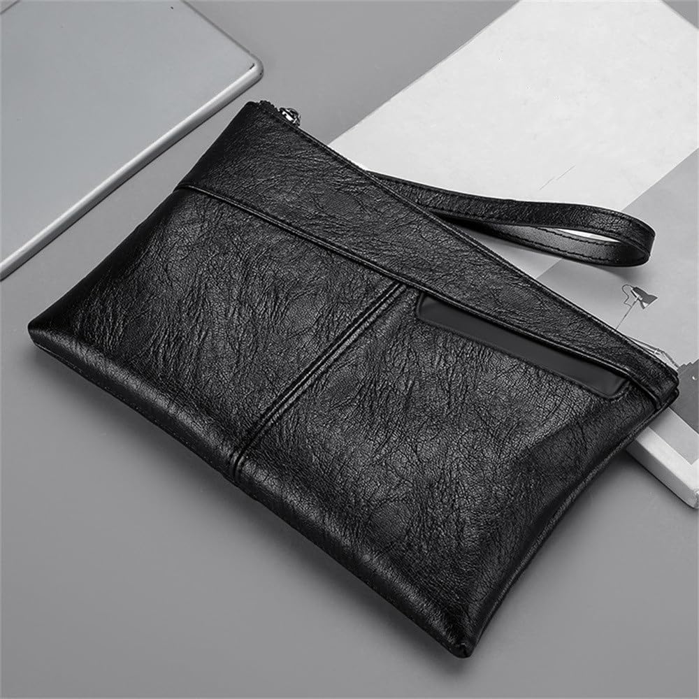 GALSOR Borsa da polso da uomo Pochette da uomo Pochette da uomo Pochette in pelle morbida di grande capacità