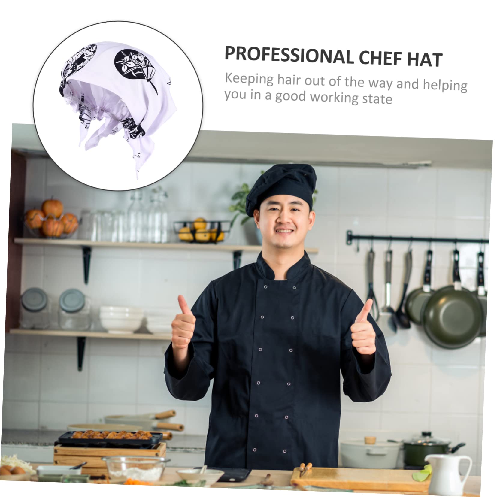 SOIMISS Sombrero De Sombrero De Chef De Cocina Sombrero De Cocina para Sombrero De Turbante para Servir Sombrero De Servir Venda Gorro De Cocina Ajustable Tela