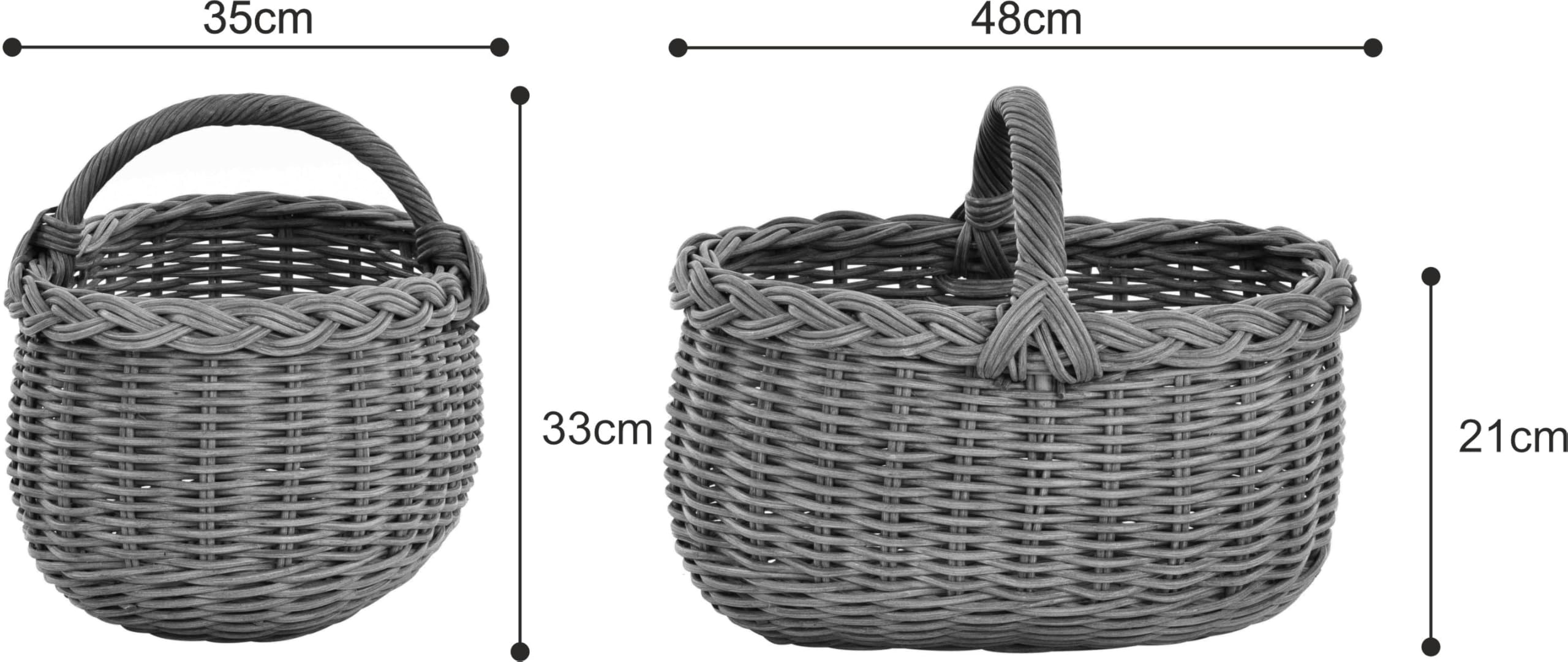 Kosz samochodowy na zakupy, naturalny rattan, z uchwytem, lekki i stabilny (wielokolorowy)