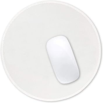 Hsurbtra Mouse Pad, Premium-Textured Small Round Mousepad 8.7 x 8.7 Inch White, Stitched Edge Anti-Slip Waterproof Rubber Pretty Cute Computer Mat for Office Home Gaming Laptop Men Women Kids