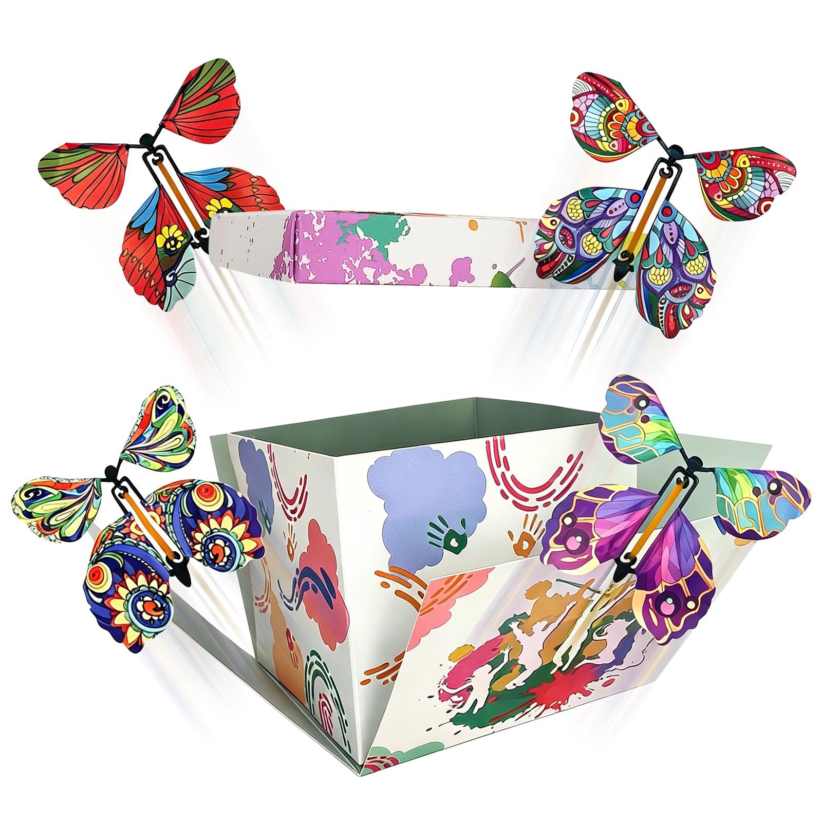 Butterfly Explosion Gift Box Flying Butterfly Surprise Box 4 Flying Butterflies Creative DIY Pop-up Gift Box Graduation Season Opening of School Season Commemorative Gift