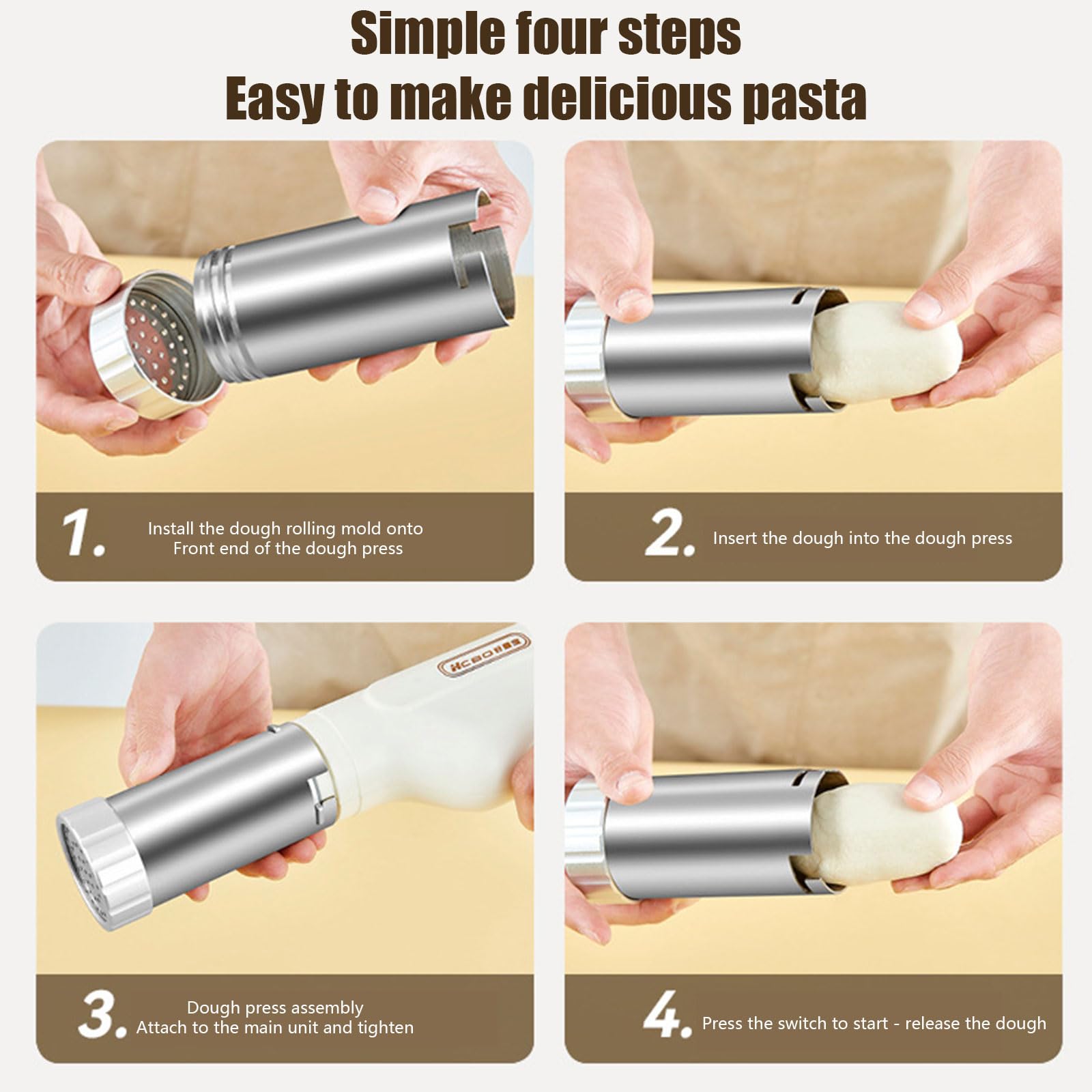 Máquina eléctrica automática de fideos de alta eficiencia con moldes para pastas para cocinar en familia, máquina eléctrica multifunción con moldes