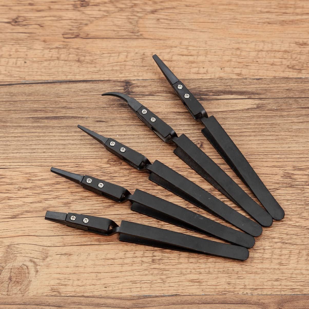 15 Stk Pinzette Mit Umgekehrtem Griff Elektronisch Kreuzverriegelungspinzette Spitz Gebogene Spitzen Kleine Gebogene Pinzette Pinzetten Für Bastelarbeiten Rostfreier Stahl Black