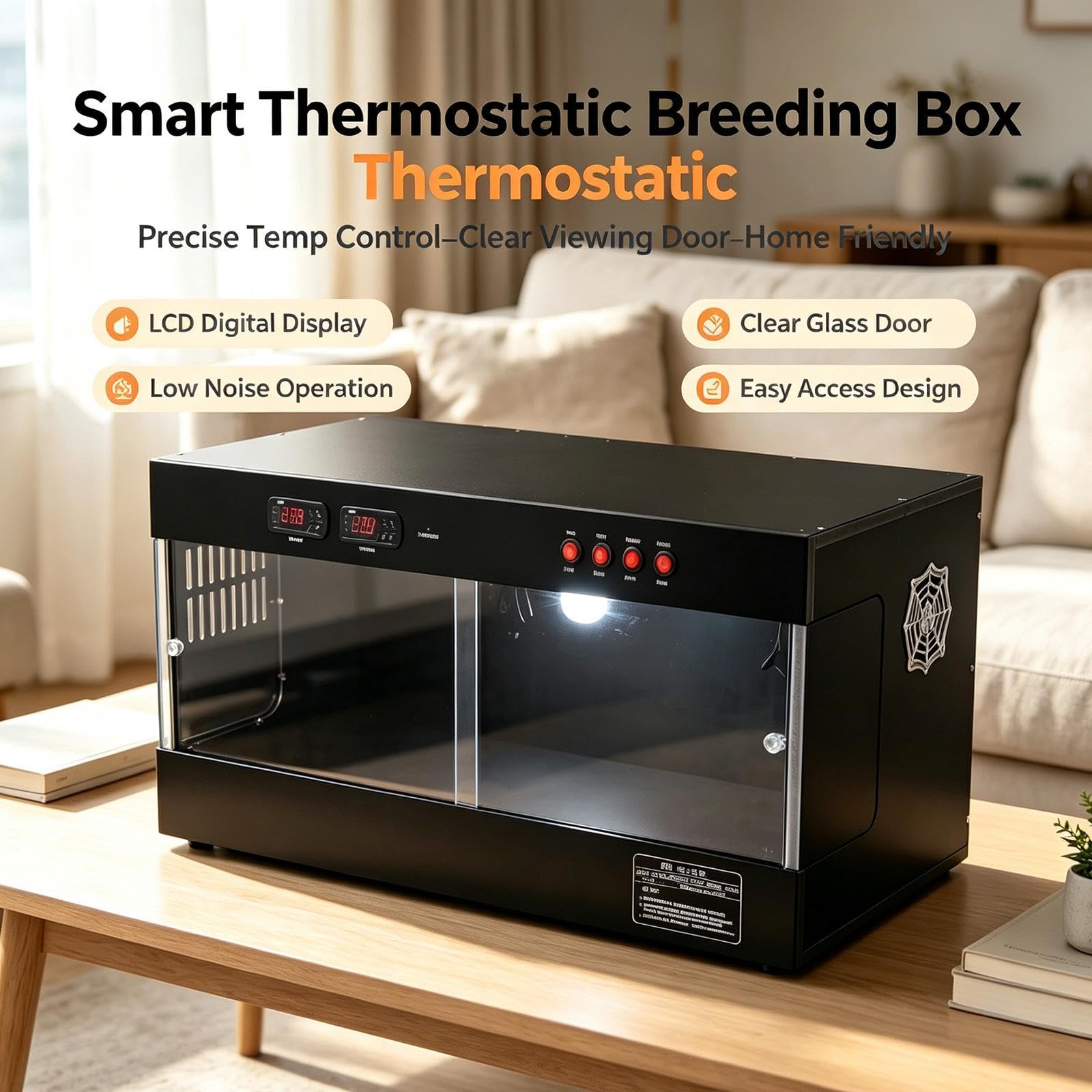 Terrario per rettili, scatola di alimentazione portatile con ventilazione, gabbia riscaldante per rettili, habitat per rane, gechi, e lumache