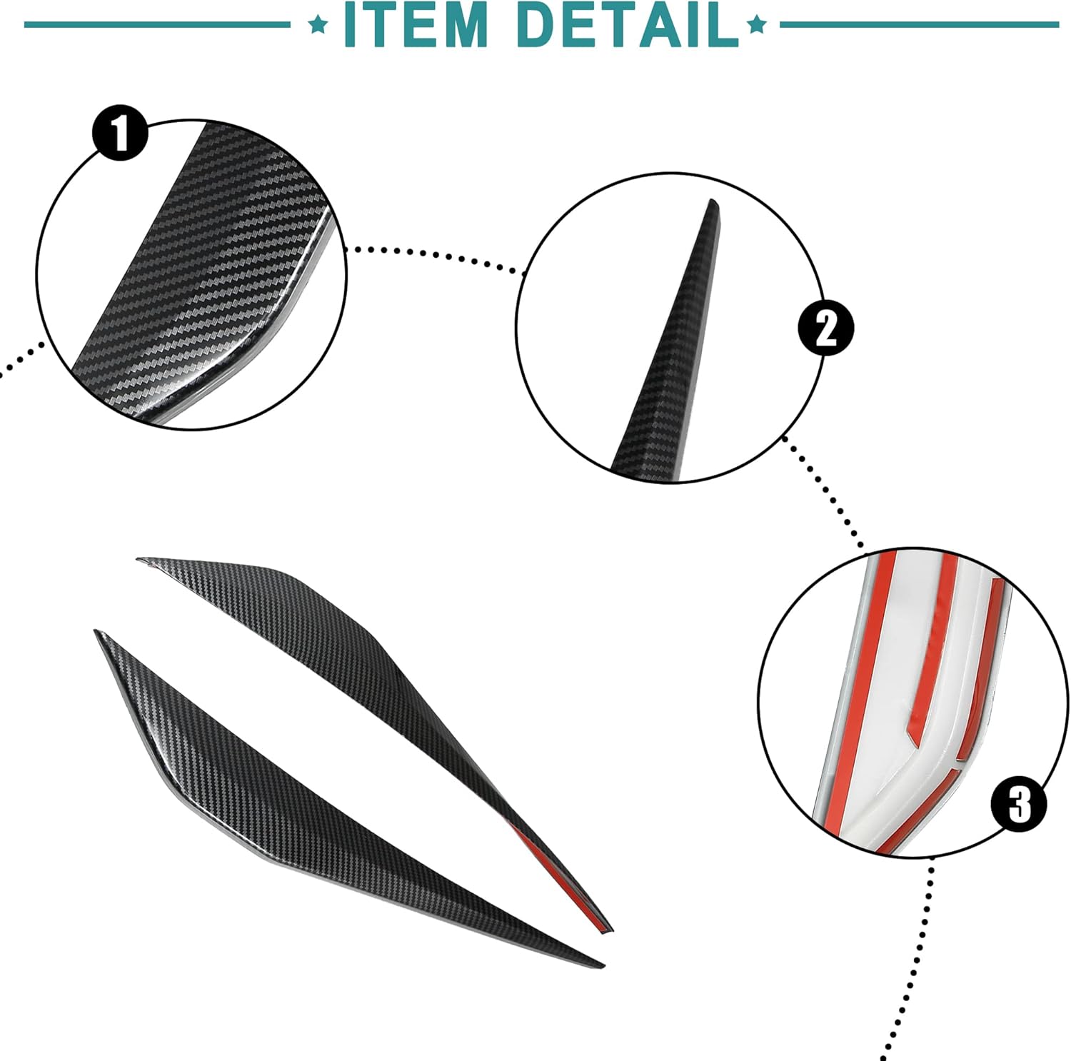 ACROPIX Front Bumper Bottom Corner Cover Trims Fit for Chevrolet Corvette C7 - Pack of 2 Carbon Fiber Pattern