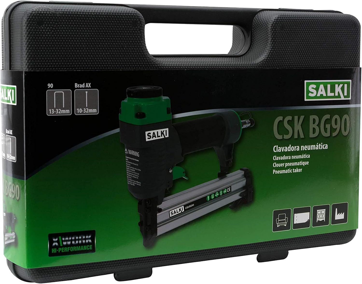 Pistola Sparachiodi Pneumatica 2 In 1 - Con 200 Chiodi E Graffette - Per Legno E Lavori Fai Da Te - Foto 2