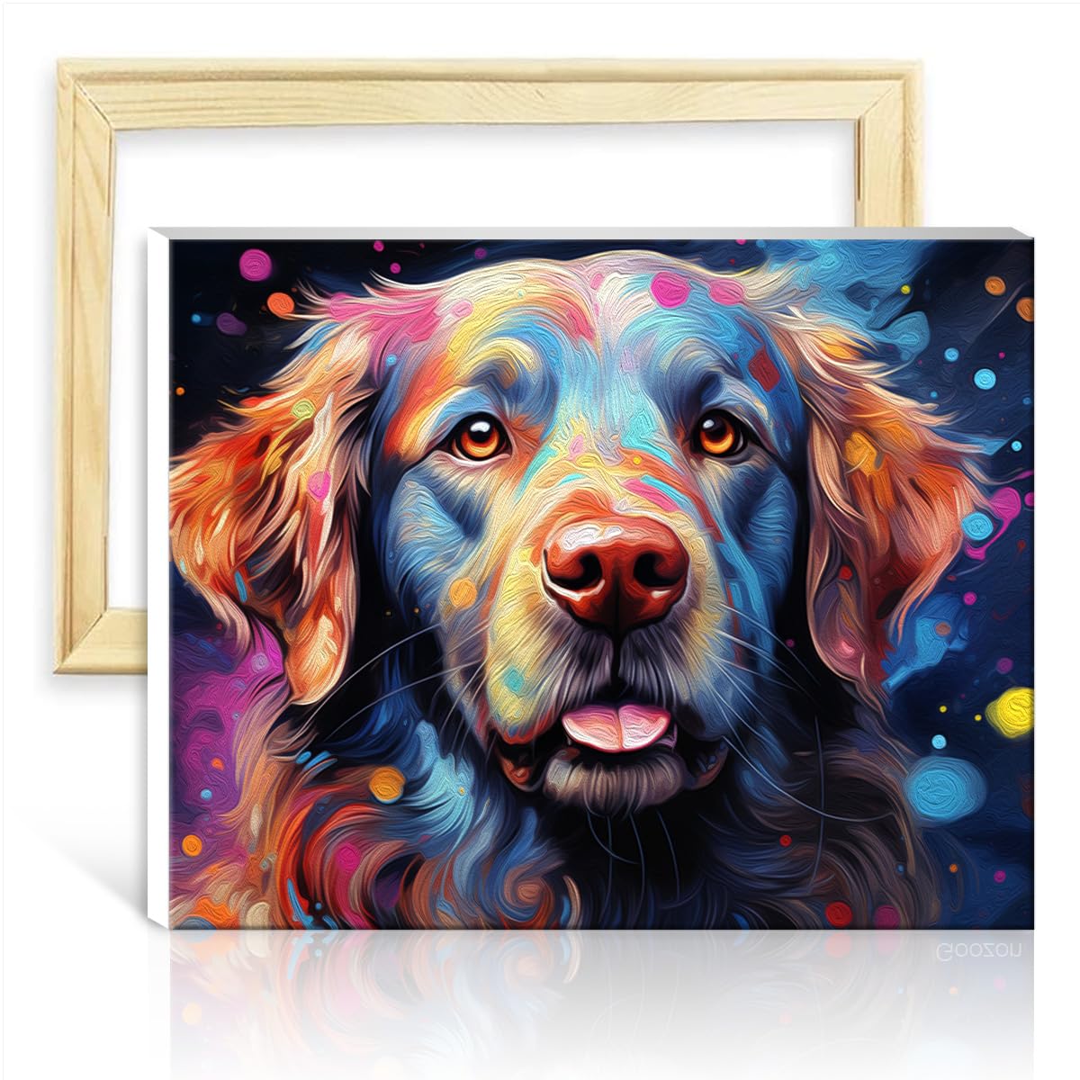 TANGFEIY Paint by Numbers Fashion Dog Adults/Kids/Beginners, Acrylic Oil Painting Paintwork with Paintbrushes Art Paint by Numbers Kits with Frame(40x50cm) — image 1