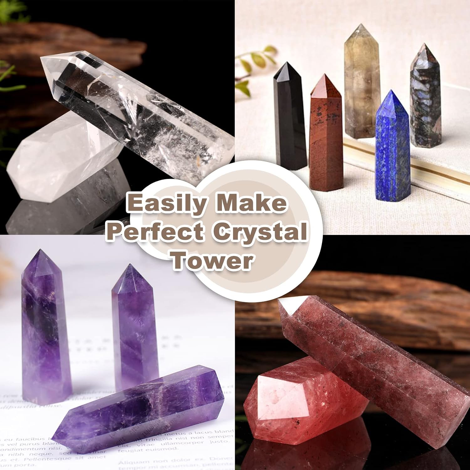 Crystal Tower Resin Molds, Crystal Resin Molds Silicone Large, 3 Different Sizes Silicone Mold for Epoxy Resin, Faux Quartz Healing Crystal, DIY Candle Silicone Molds, Home Table Decoration