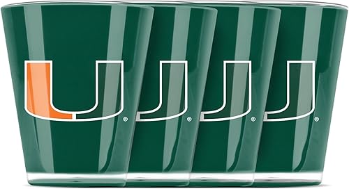 NCAA Miami Hurricanes - Juego de 4 vasos de chupito de acrílico aislados