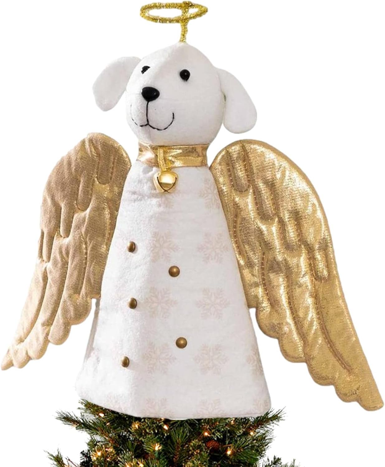 Dog Tree Topper, Golden Angel Dog Christmas Tree Topper