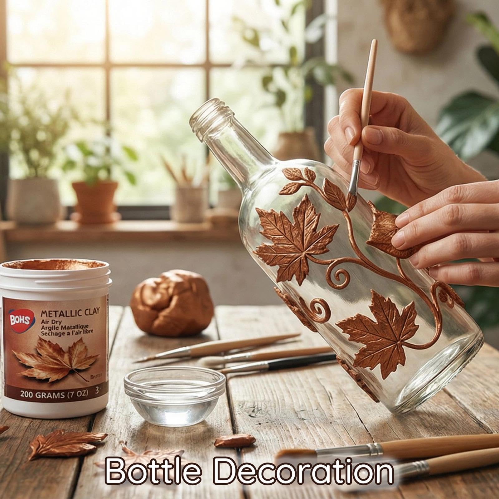 BOHS Masa para modelar metálica de cobre 200g - De secado al aire para modelar, manualidades y decoración