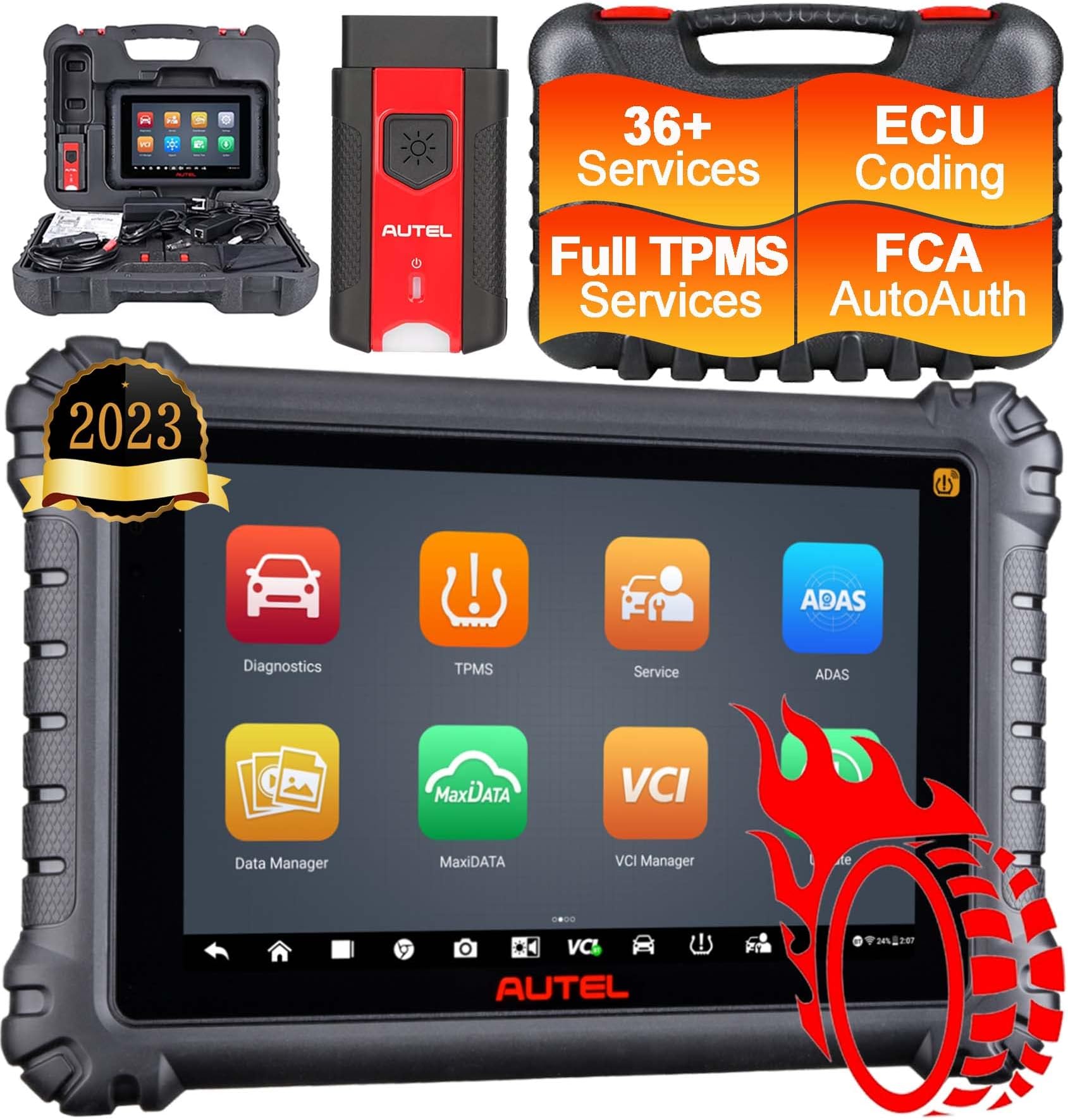 Autel Scan Tool MS906 PRO-TS, Better MaxiSYS MS906TS MS906Pro MS906BT MK906Pro MP900TS, All System Diagnostic, Full TPMS, ECU Coding, CAN FD&DoIP, 3000+ Active Test, 36+ Service, Auto Scan, WiFi Print