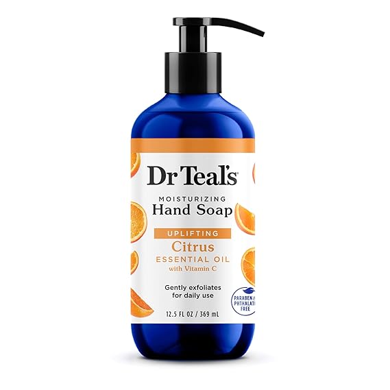 Dr Teal's Gentle Exfoliating Liquid Hand Soap, Citrus Essential Oil with Vitamin C
