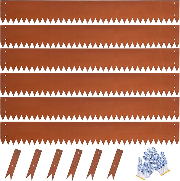 GZGNEEVL Corten Steel Landscape Edging Metal Edging Landscaping Garden Edging Steel Landscaping 40 Inch Strips 8 Inch Lawn Edge Border Rust Patina Hammer-in for Yard Lawn 6 pcs