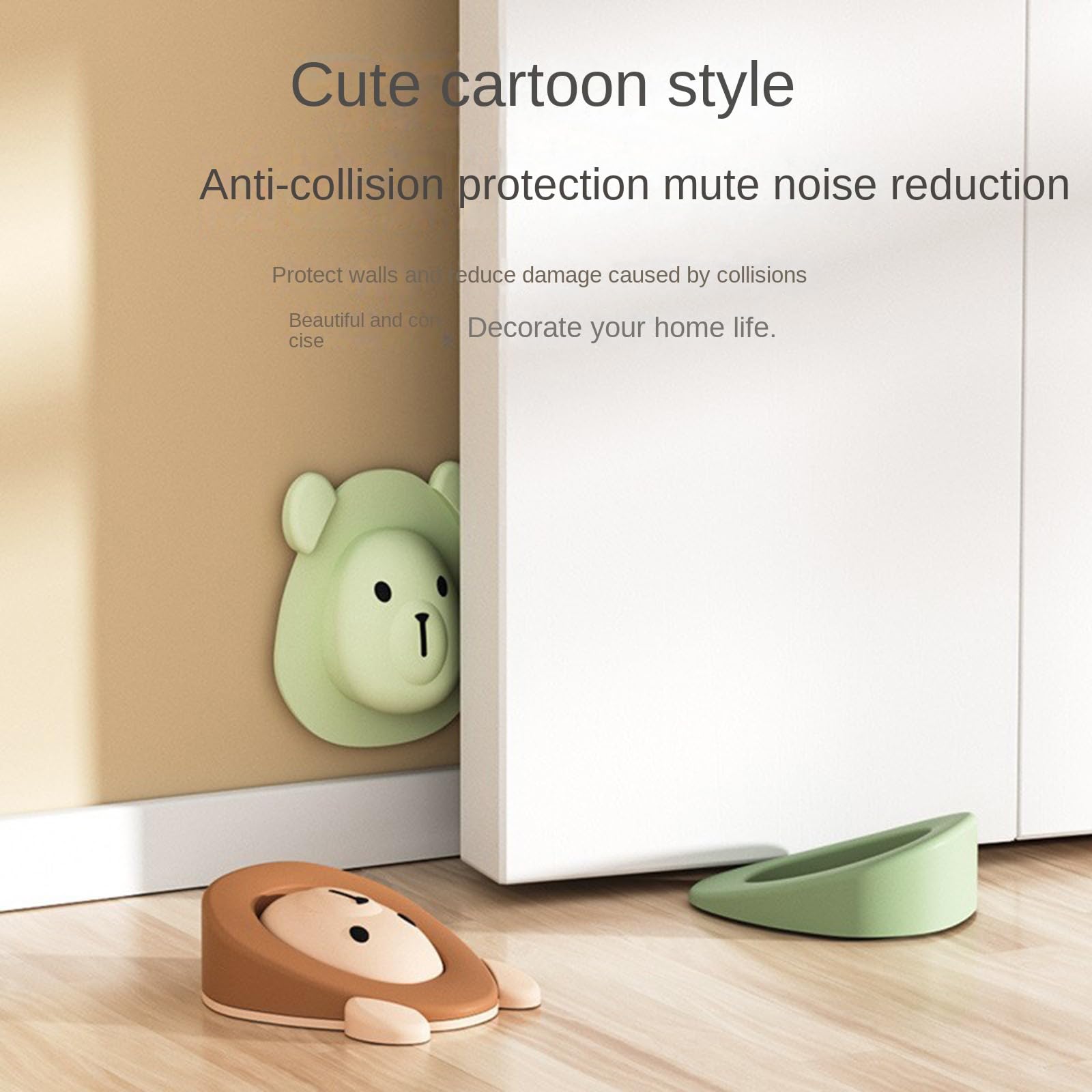 Rubber Silicone Gate Door Stoppers Stop Wedge Stopper Stops Holder Doorstop Floor Wall Protector with Storage Base, 2pcs - Image 2