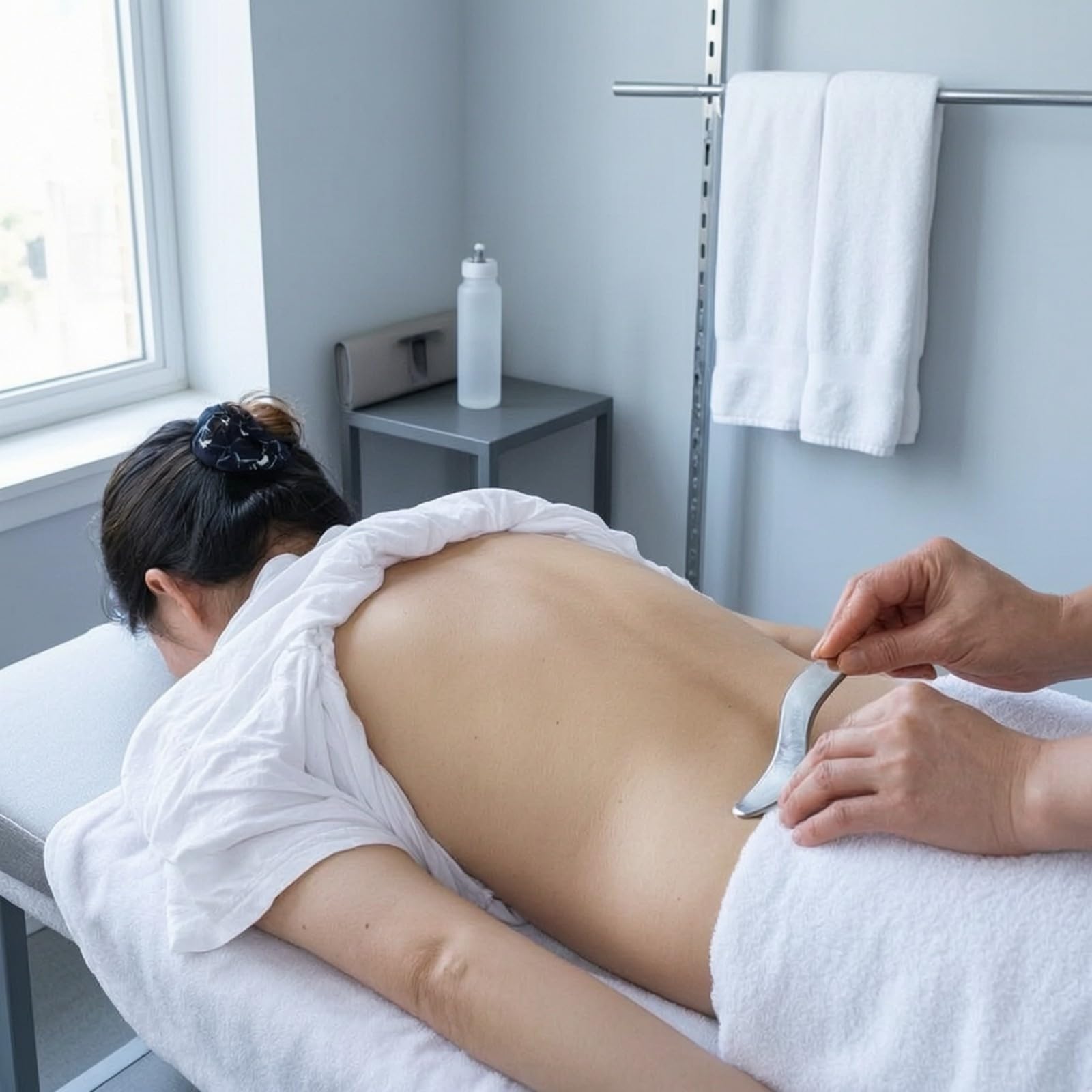 rockible 2 Piezas Piedra Gua Sha Acero Inoxidable Gua Sha Multifuncional Herramienta Gua Piedra Gua Sha Bolsa Almacenamiento Reutilizable para Casa