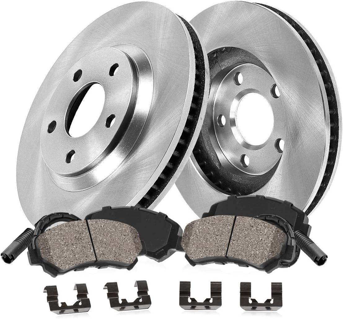 [E46] Callahan FRONT 300mm Premium 5 Lug [2] Brake Rotors + [4] Ceramic Pads + Sensors [ fit 2001 2002 2003 2004 2005 BMW 325Xi ]