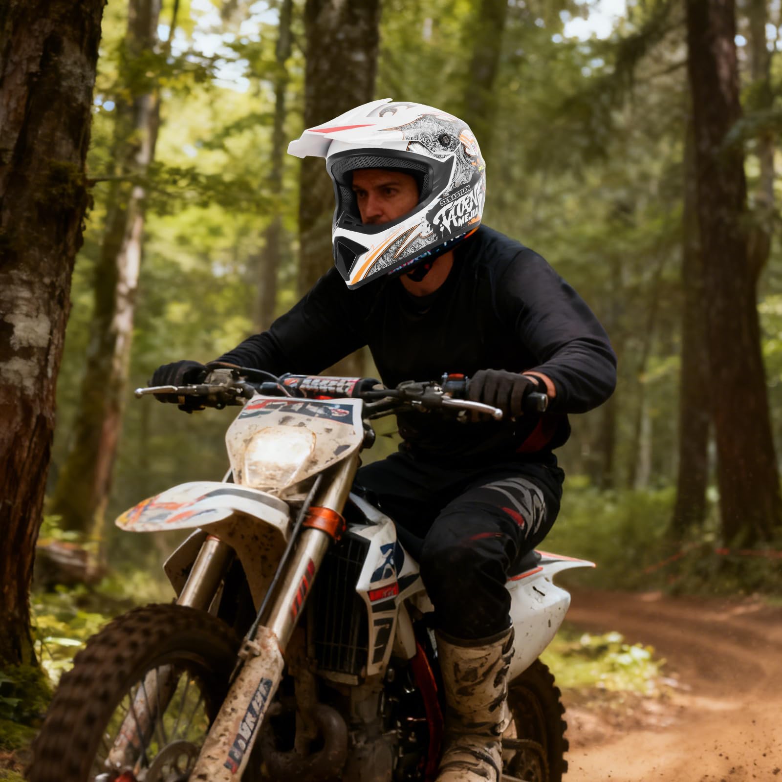 Zestaw kasków motocrossowych | Kask offroad ATV Downhill do motocykla, crossbike offroad, enduro Sport, wytrzymały kask integralny