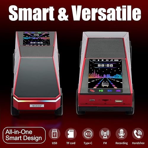 Miniatura 5 de Replica de altavoz Bluetooth de camioneta futurista, modelo inalámbrico portátil con pantalla de visualización, estéreo HD, emparejamiento TWS,