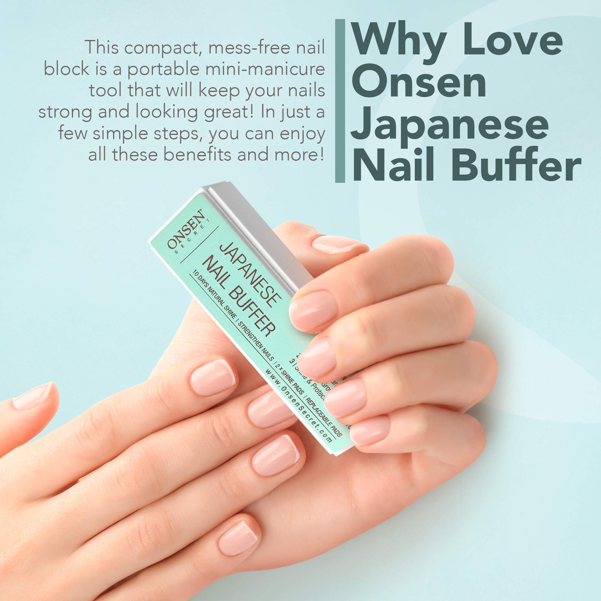 Onsen Professional Nail Buffer, Ultimate Shine Nail Buffing Block With