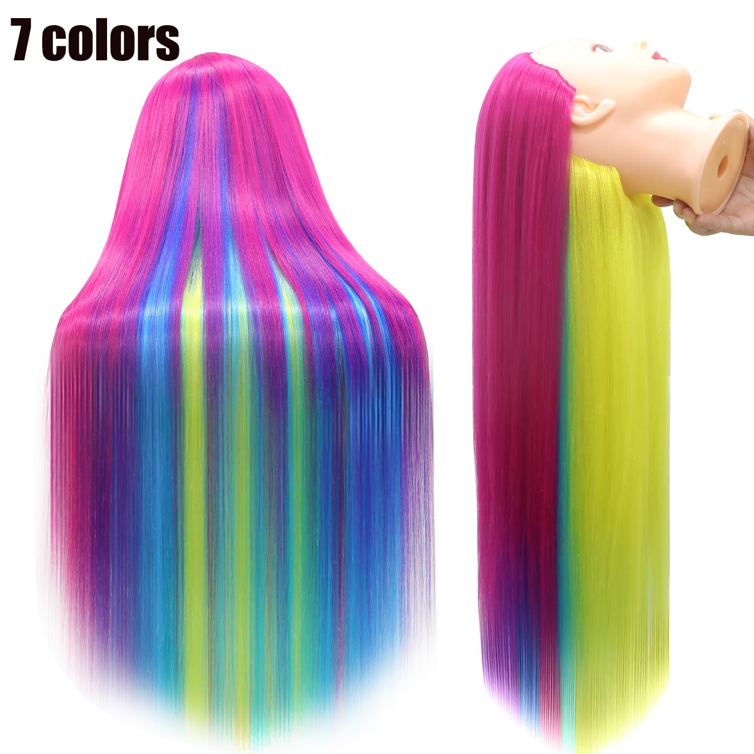 Styling Head 28 inch Hairdresser Training Head 100% Synthetic Fiber Hair Styling Head - Image 2