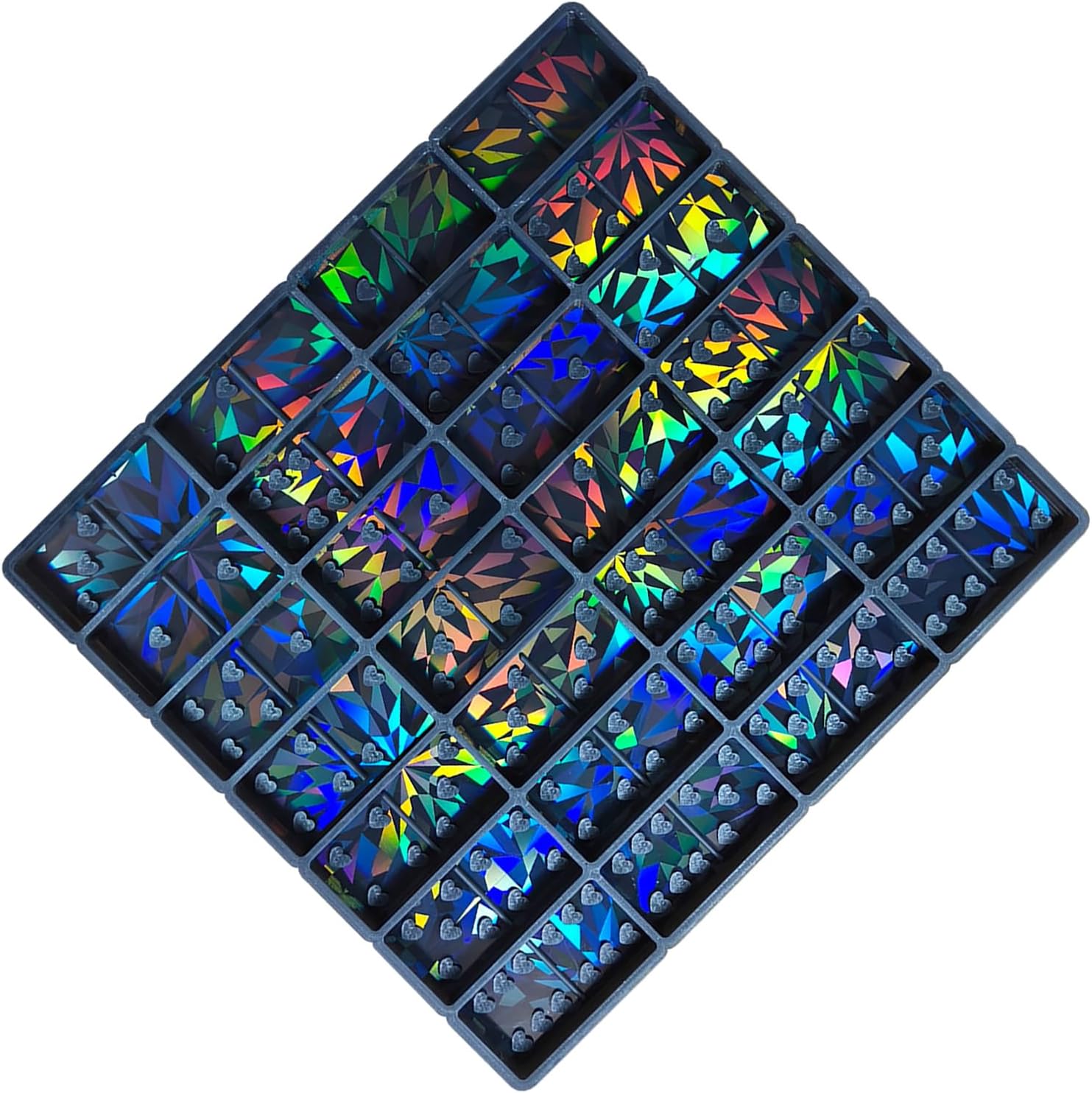 Heart Dominoes Resin Molds Light and Shadow Holographic Silicone Mold Crystal Epoxy Resin Game Mold Jewelry Making