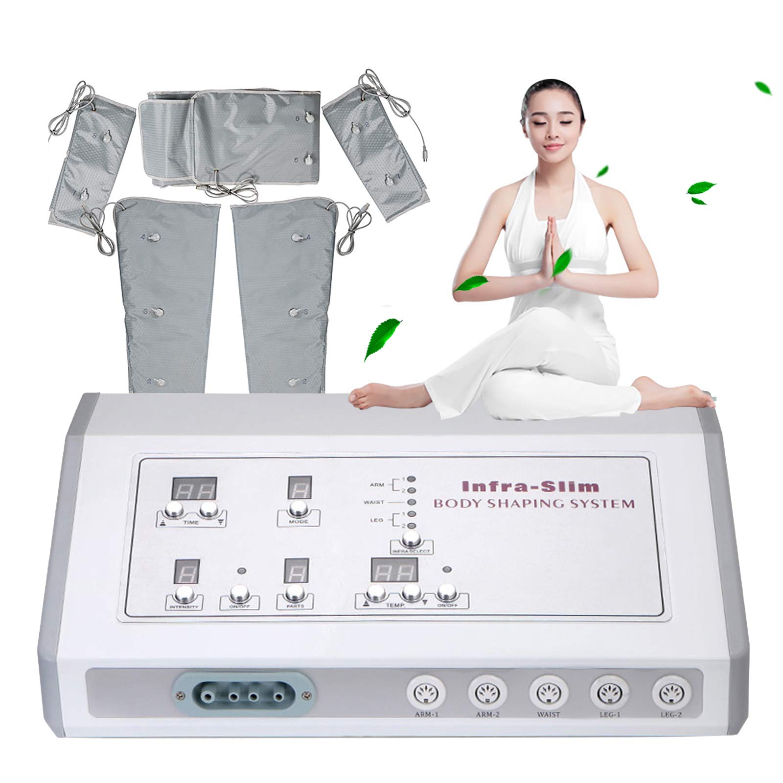 6 Massaggio elettrico per pressoterapia, grigio 400 W, massaggio linfatico per perdita di peso linfatico